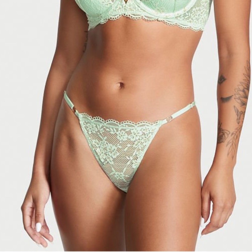 LARGE Victoria’s Secret green lace bikini panties